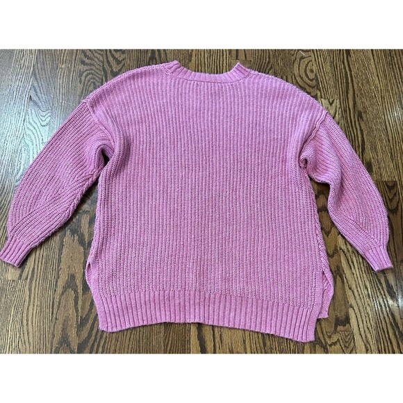 American‎ Eagle Women's Oversized Chunky Knit Pink Crewneck Sweater Size XS EUC - Picture 8 of 8